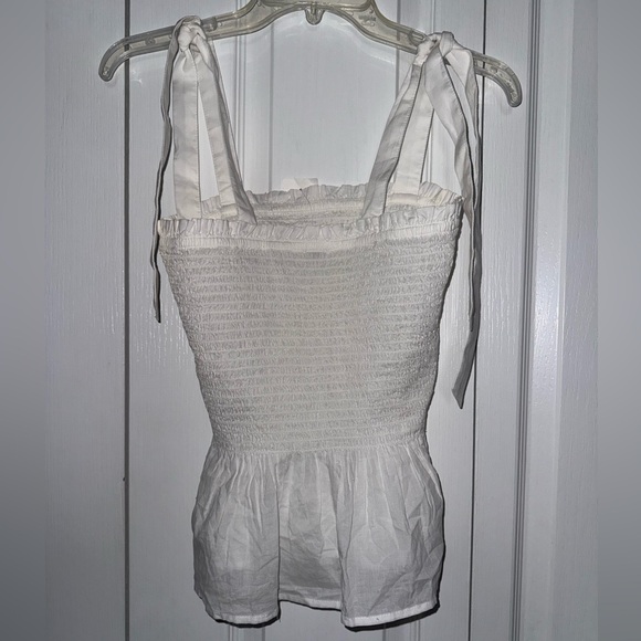 NWT J. Crew Smocked tie-shoulder tank top - Picture 3 of 11